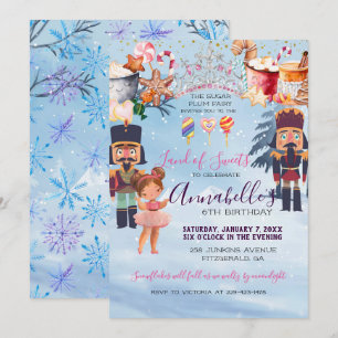 Magical Sugar Plum Fairy Nutcracker Birthday Party Invitation