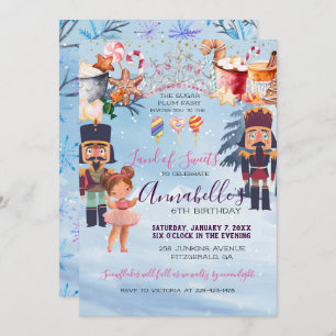 Magical Sugar Plum Fairy Nutcracker Birthday Party Invitation