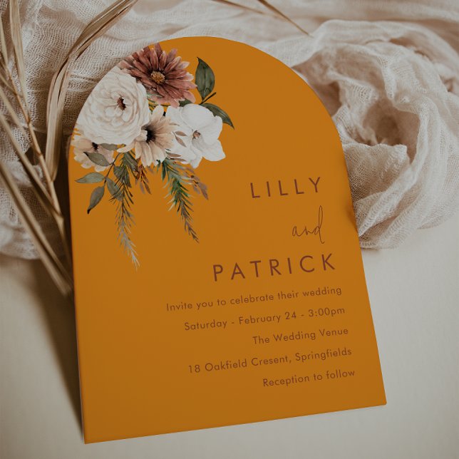 Magical Sun-kissed Boho Floral Arch Wedding Invitation (Creator Uploaded)