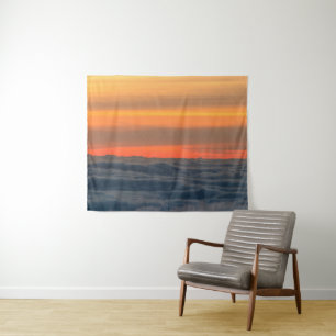 Magical sunset above the clouds tapestry