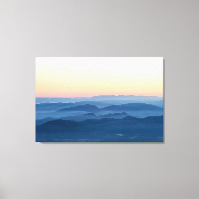 Magical sunset foggy layers canvas print (Front)