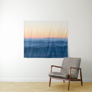 Magical sunset foggy layers tapestry