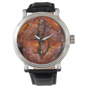Magical Sunset Orange Crystal Ball Wrist Watch