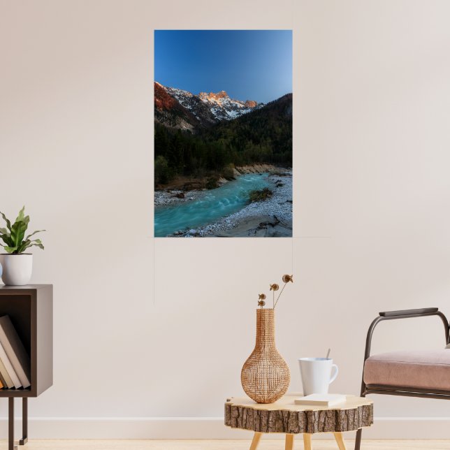 Magical sunset over the mountains and river poster (Living Room 3)