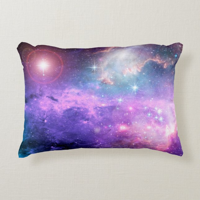 Magical surreal colourful space background with ma decorative cushion (Front)