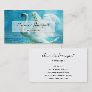 Magical Swan During a Summer Rain Shower Business Card