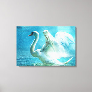 Magical Swan During a Summer Shower Canvas Print