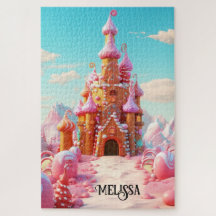 Magical Sweet Purple Pink Gingerbread Houses