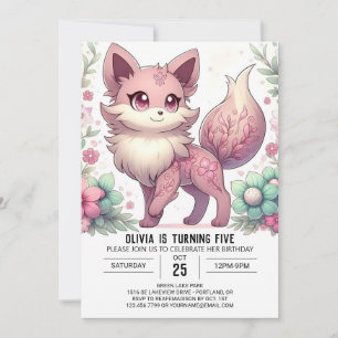 Magical Sweet Wolf Digital Birthday Invitation