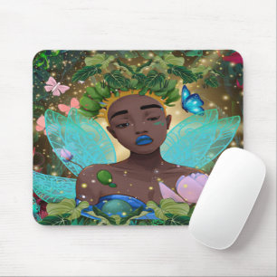 Magical Tale of an African American Black Fairy Mouse Mat