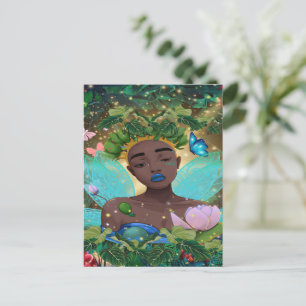Magical Tale of an African American Black Fairy Postcard