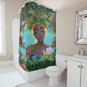 Magical Tale of an African American Black Fairy Shower Curtain