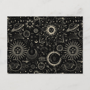 Magical tarot astrology boho celestial postcard