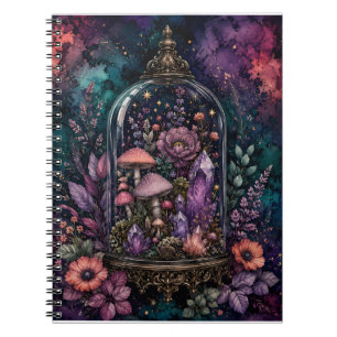 Magical Terrarium Crystal and Mushroom Whimsigoth Notebook