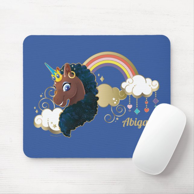 Magical the Unicorn Rainbow & Clouds Design Mouse Mat (With Mouse)