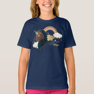 Magical the Unicorn Rainbow & Clouds Design T-Shirt
