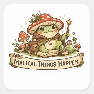 Magical Things Happen Cute Frog Sticker Cottagec