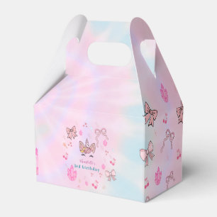 Magical Tie Dye Unicorn Coquette Bow Birthday  Favour Box