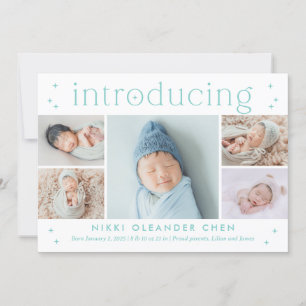 Magical Time Editable Colour Birth Announcement