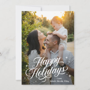 Magical Time Happy Holidays Editable Colour Card
