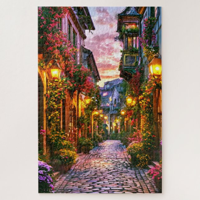 Magical town at sunset jigsaw puzzle (Vertical)