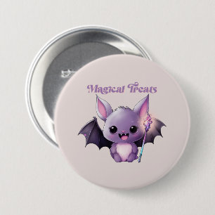 Magical Treats – Cute Purple Bat Halloween 7.5 Cm Round Badge