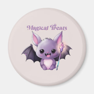 Magical Treats – Cute Purple Bat Halloween Magnet