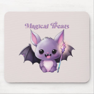 Magical Treats – Cute Purple Bat Halloween Mouse Mat