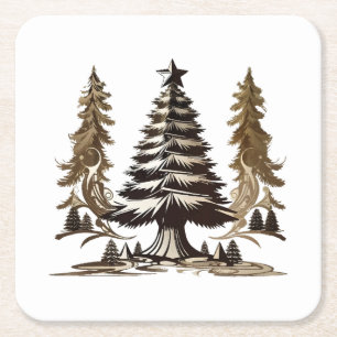 Magical Tree Square Paper Coaster