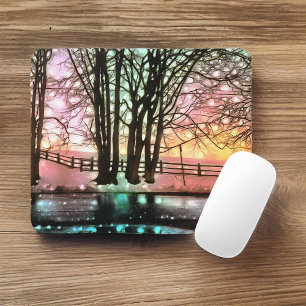 Magical Trees on a Snowy Delaware Hillside Mouse Mat