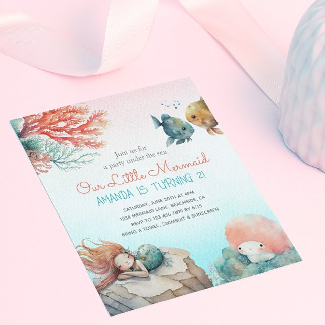 Magical Under The Sea Birthday Party Invitation (Creator Uploaded)