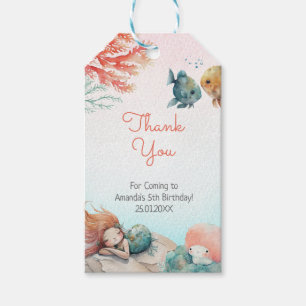 Magical Under The Sea Watercolor Birthday Party  Gift Tags