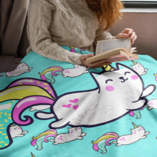 Magical unicat pattern - fleece blanket