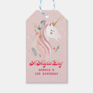 Magical Unicorn 1st Birthday Gift Tags