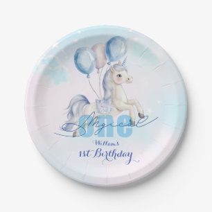 Magical Unicorn 1st Birthday Paper Plate