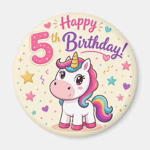 Magical Unicorn 5th Birthday Celebration Magnet