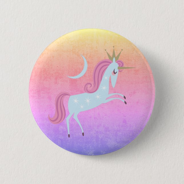 magical unicorn 6 cm round badge (Front)