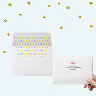 Magical Unicorn and Confetti Birthday Envelope