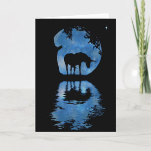 Magical Unicorn and Moon Happy Birthday Card