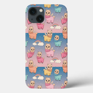 Magical Unicorn and Stars Pattern Design iPhone 13 Case