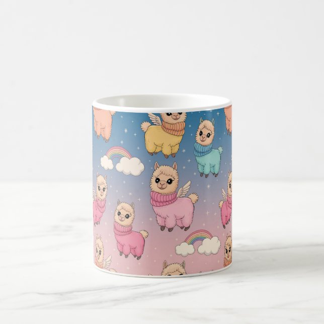 Magical Unicorn and Stars Pattern Design Coffee Mug (Center)