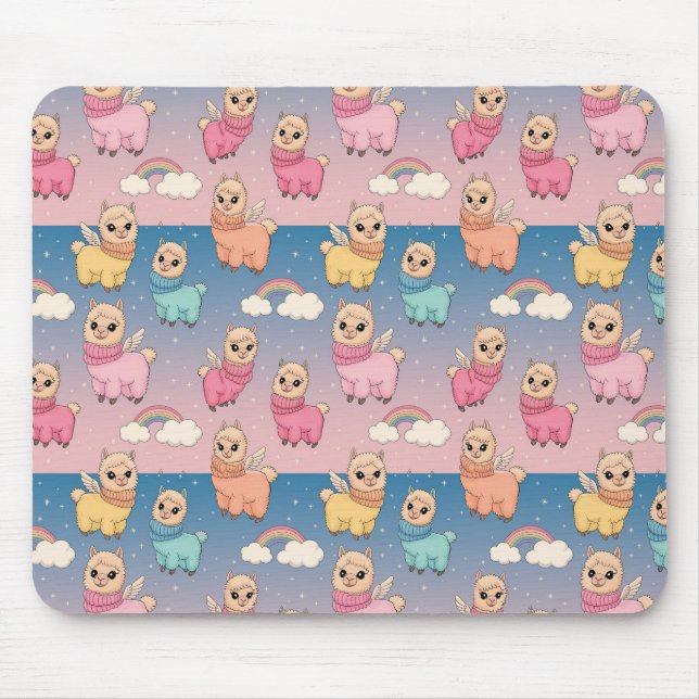 Magical Unicorn and Stars Pattern Design Mouse Mat (Front)