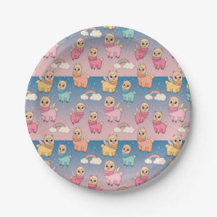 Magical Unicorn and Stars Pattern Design Paper Plate