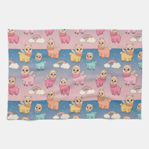 Magical Unicorn and Stars Pattern Design Tea Towel
