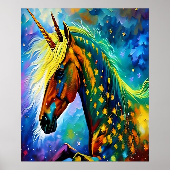 Magical Unicorn Art - Instant Digital Download Poster (Front)