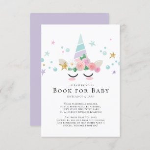 Magical Unicorn Baby Shower Book for Baby Card