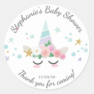 Magical Unicorn Baby Shower Favour Sticker