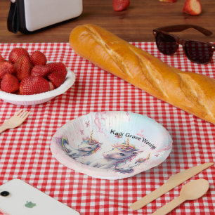 Magical Unicorn Baby Shower Paper Bowls Plate