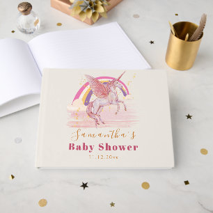 Magical Unicorn Baby Shower Party Guest Book