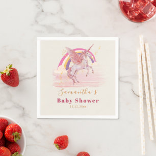 Magical Unicorn Baby Shower Party Napkin